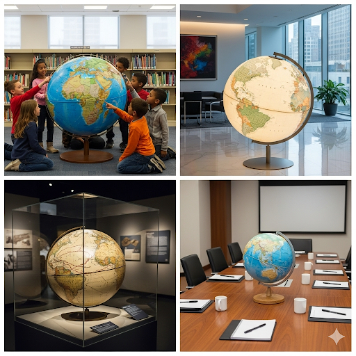 Express Polyester dev dünya küresi maketi ve reklam amaçlı fiberglass küre üretimi